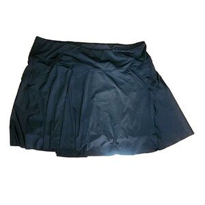 HDE Activewear Solid All Black Pull On Stretch Skort Womens Plus Size 3X